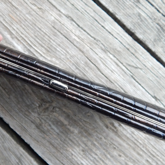 Leopard print faux leather croc clutch bag unused - Picture 3 of 3